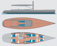 Схема общего вида и планировка яхты "Y3K"