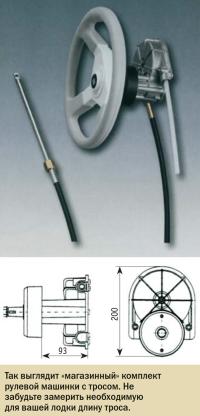 Так выглядит «магазинный» комплект рулевой машинки с тросом